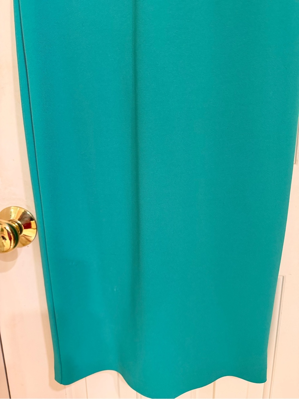 Donna Morgan Teal Cap-Sleeve Sheath Dress, Stretch, Lined, Back Zip, Sz 6 - Picture 6 of 12